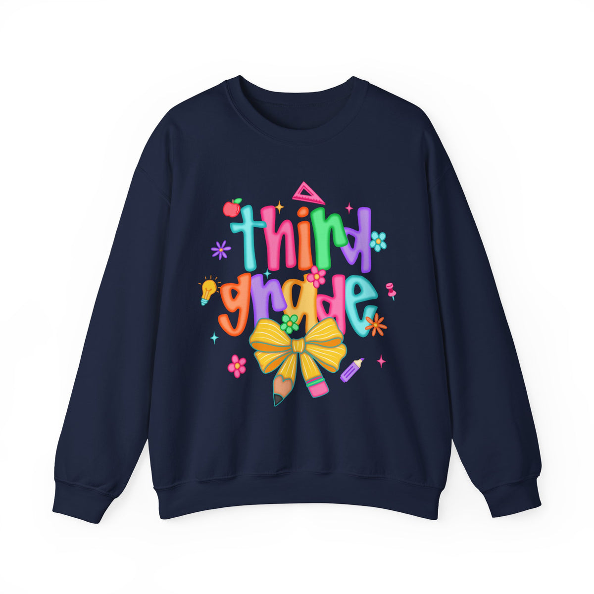 Coquette Third Grade Pencil Bow – Gildan Heavy Blend | Trendy Women’s Soft Sweatshirt. Direct to Garment. Printed & Shipped in the USA. Unisex Sizes.