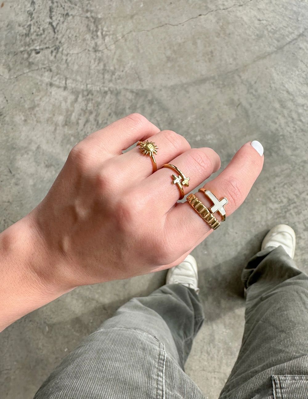 Cross Gold-Wrapped Ring