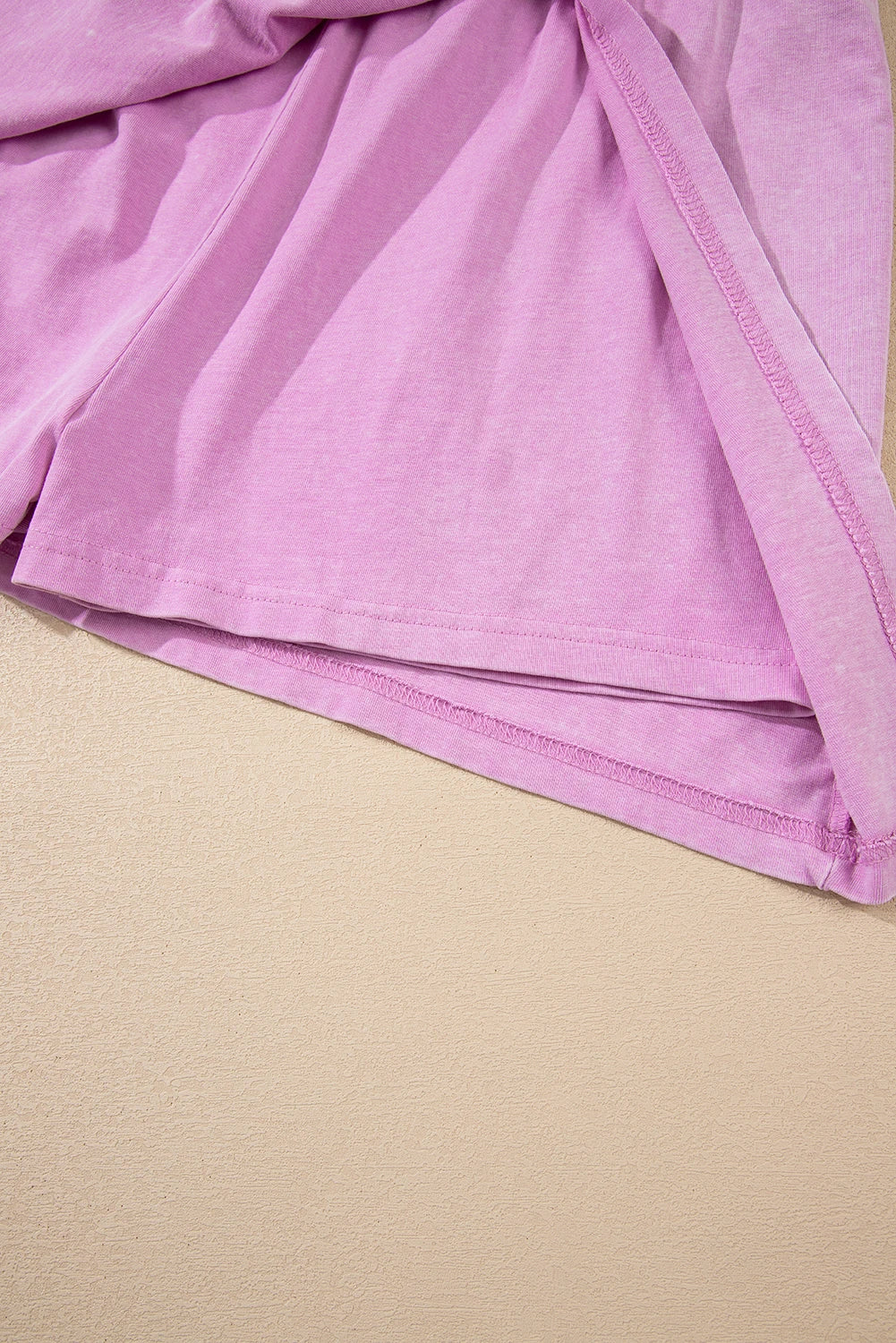 Phalaenopsis 2 Pieces Mineral Wash Cotton Tank Top Lined Split Skirt Set