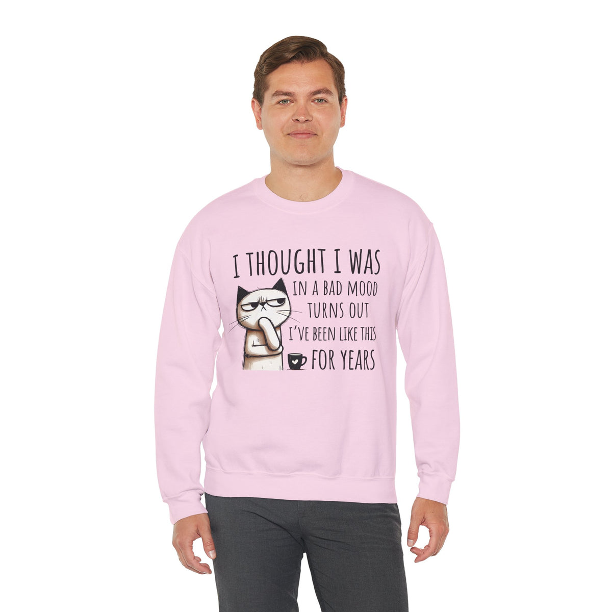 I Thought I Was In A Bad Mood, Grumpy Cat – Gildan Heavy Blend | Trendy Men's and Women’s Soft Sweatshirt. Direct to Garment. Printed & Shipped in the USA. Unisex Sizes.