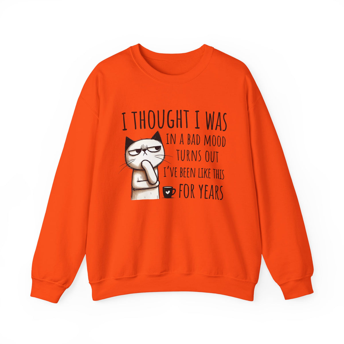 I Thought I Was In A Bad Mood, Grumpy Cat – Gildan Heavy Blend | Trendy Men's and Women’s Soft Sweatshirt. Direct to Garment. Printed & Shipped in the USA. Unisex Sizes.