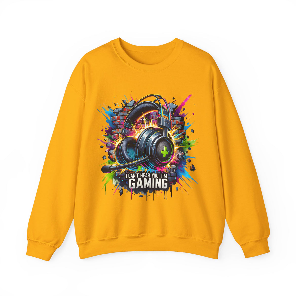 Gaming Headset I Can't Hear You, I'm Gaming – Gildan Heavy Blend | Trendy Women’s and Men's Soft Sweatshirt. Direct to Garment. Printed & Shipped in the USA. Unisex Sizes.