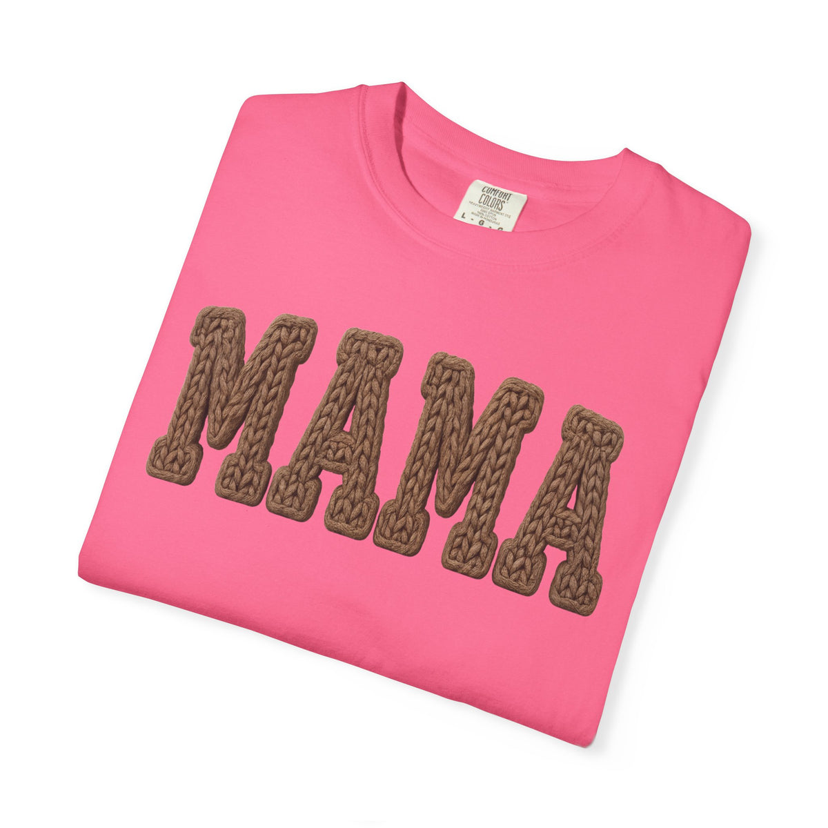 Mama, Faux Knit - Comfort Colors | Trendy Women's T-Shirt. Direct to Garment. Printed & Shipped in the USA. Unisex Sizes.
