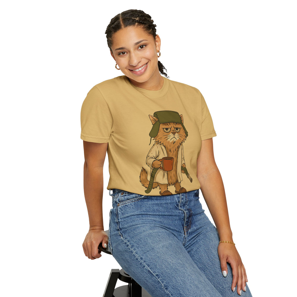 Litter's Full, Funny Cat - Comfort Colors | Trendy Men's and Women's T-Shirt. Direct to Garment. Printed & Shipped in the USA. Unisex Sizes.