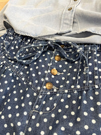 Patricia Polka Dot, Pleated Drawstring Waist Extra-Wide-Leg Jeans