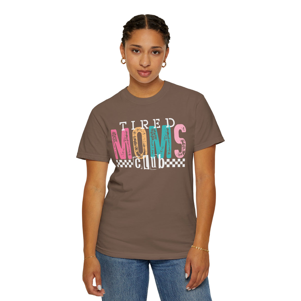 Tired Moms Club Pastel - Comfort Colors | Trendy Women's T-Shirt. Direct to Garment. Printed & Shipped in the USA. Unisex Sizes.