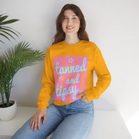 Tanned and Tipsy – Gildan Heavy Blend | Trendy Women’s Soft Sweatshirt. Direct to Garment. Printed & Shipped in the USA. Unisex Sizes.