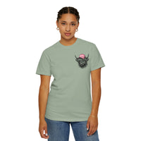 Head Heffa Highland Cow, Front & Back Print - Comfort Colors | Trendy Women's T-Shirt. Direct to Garment. Printed & Shipped in the USA. Unisex Sizes.