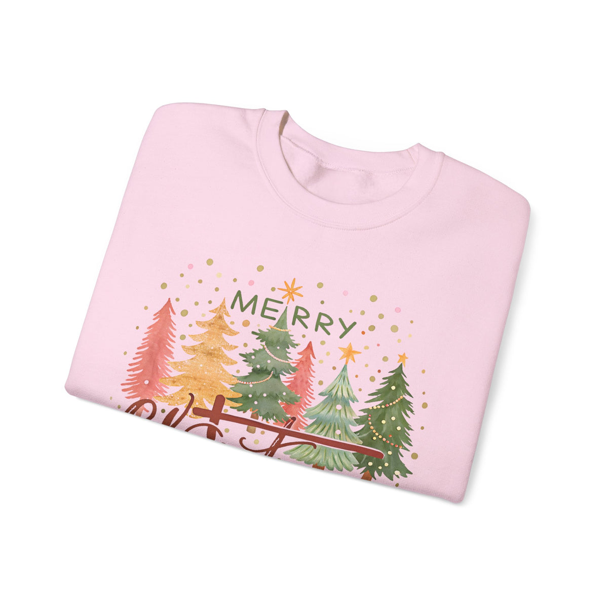 Merry ChrisTmas - Christian Faith – Gildan Heavy Blend | Trendy Women’s Soft Sweatshirt. Direct to Garment. Printed & Shipped in the USA. Unisex Sizes.