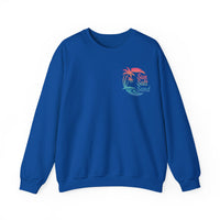 Sun Salt Sand, Beach Sunset - Front & Back Print – Gildan Heavy Blend | Trendy Women’s and Men's Soft Sweatshirt. Direct to Garment. Printed & Shipped in the USA. Unisex Sizes.