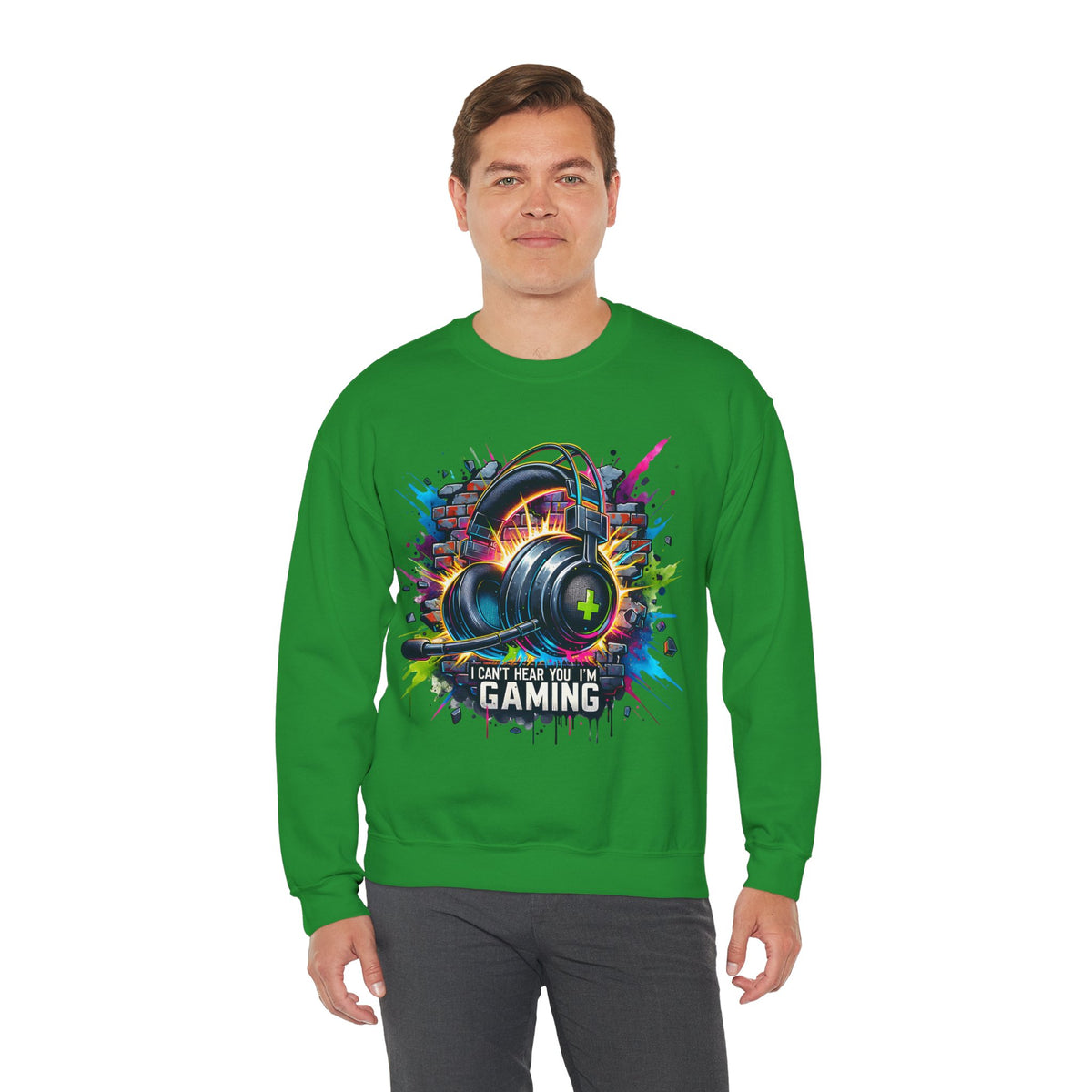 Gaming Headset I Can't Hear You, I'm Gaming – Gildan Heavy Blend | Trendy Women’s and Men's Soft Sweatshirt. Direct to Garment. Printed & Shipped in the USA. Unisex Sizes.