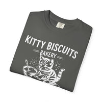 Kitty Biscuits Bakery - Comfort Colors | Trendy Women's and Men's T-Shirt. Direct to Garment. Printed & Shipped in the USA. Unisex Sizes.
