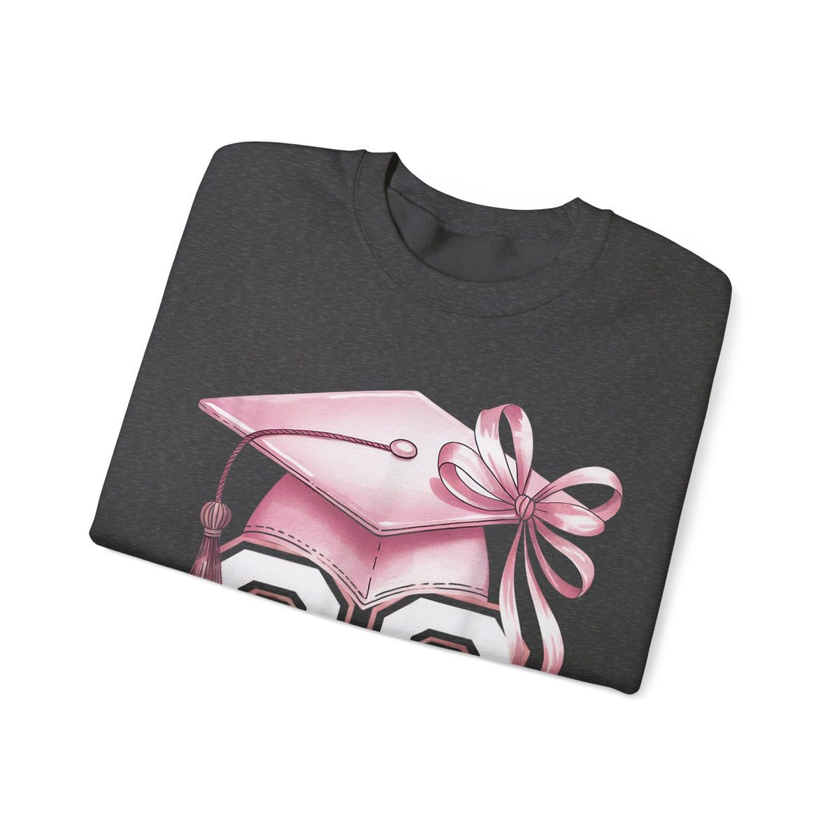 Pink Coquette, Class of 2026 Graduation Cap – Gildan Heavy Blend | Trendy Women’s Soft Sweatshirt. Direct to Garment. Printed & Shipped in the USA. Unisex Sizes.