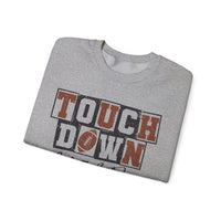 Touchdown Season - Distressed – Gildan Heavy Blend | Trendy Men's and Women’s Soft Sweatshirt. Direct to Garment. Printed & Shipped in the USA. Unisex Sizes.