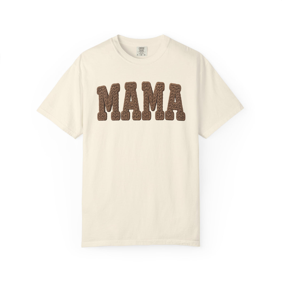 Mama, Faux Knit - Comfort Colors | Trendy Women's T-Shirt. Direct to Garment. Printed & Shipped in the USA. Unisex Sizes.