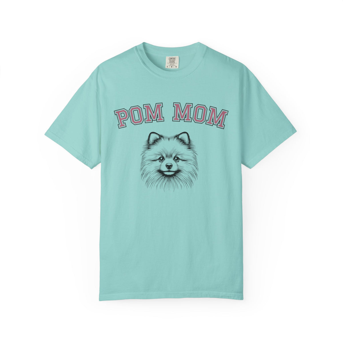 Pom Mom, Varsity - Comfort Colors | Trendy Women's T-Shirt. Direct to Garment. Printed & Shipped in the USA. Unisex Sizes.