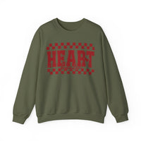 Heart Breaker, Red Checkered Distressed – Gildan Heavy Blend | Trendy Women’s Soft Sweatshirt. Direct to Garment. Printed & Shipped in the USA. Unisex Sizes.