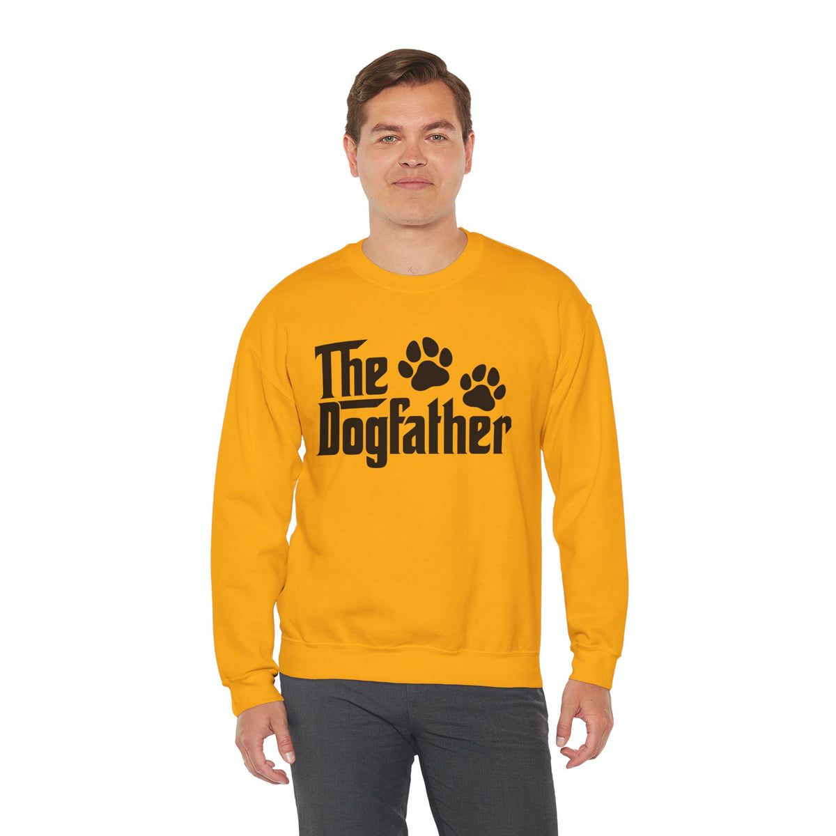 The DogFather – Gildan Heavy Blend | Trendy Men's Soft Sweatshirt. Direct to Garment. Printed & Shipped in the USA. Unisex Sizes.