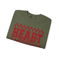 Heart Breaker, Red Checkered Distressed – Gildan Heavy Blend | Trendy Women’s Soft Sweatshirt. Direct to Garment. Printed & Shipped in the USA. Unisex Sizes.