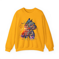 Cat Silhouette for Book Lovers – Gildan Heavy Blend | Trendy Women’s Soft Sweatshirt. Direct to Garment. Printed & Shipped in the USA. Unisex Sizes.