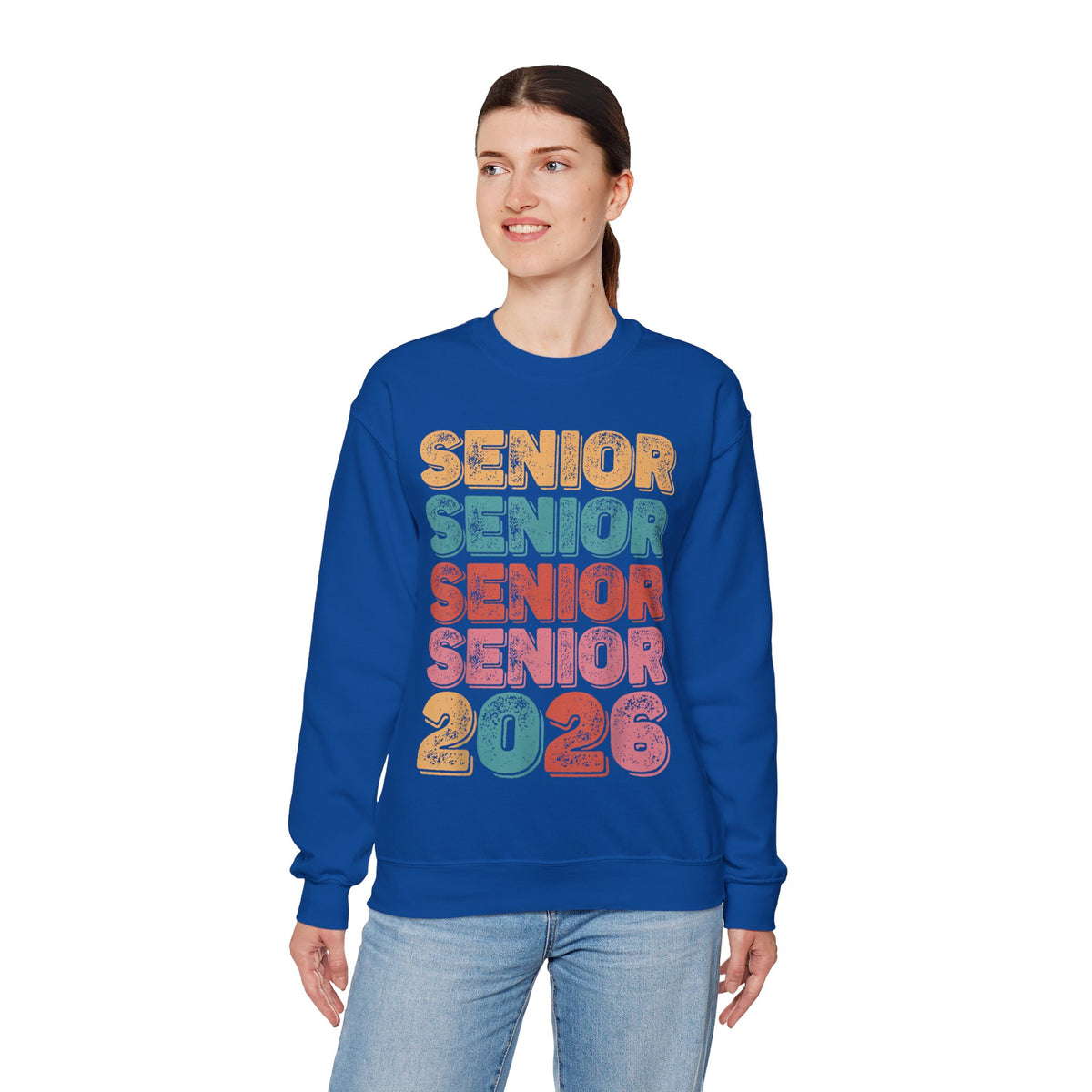 Senior Class of 2026 Retro – Gildan Heavy Blend | Trendy Men's and Women’s Soft Sweatshirt. Direct to Garment. Printed & Shipped in the USA. Unisex Sizes.