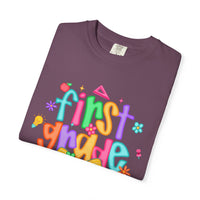 Coquette First Grade Pencil Bow - Comfort Colors | Trendy Women's T-Shirt. Direct to Garment. Printed & Shipped in the USA. Unisex Sizes.