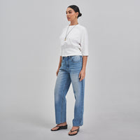Jaclyn (Ivory) 3/4 Sleeve 94% Cotton Top