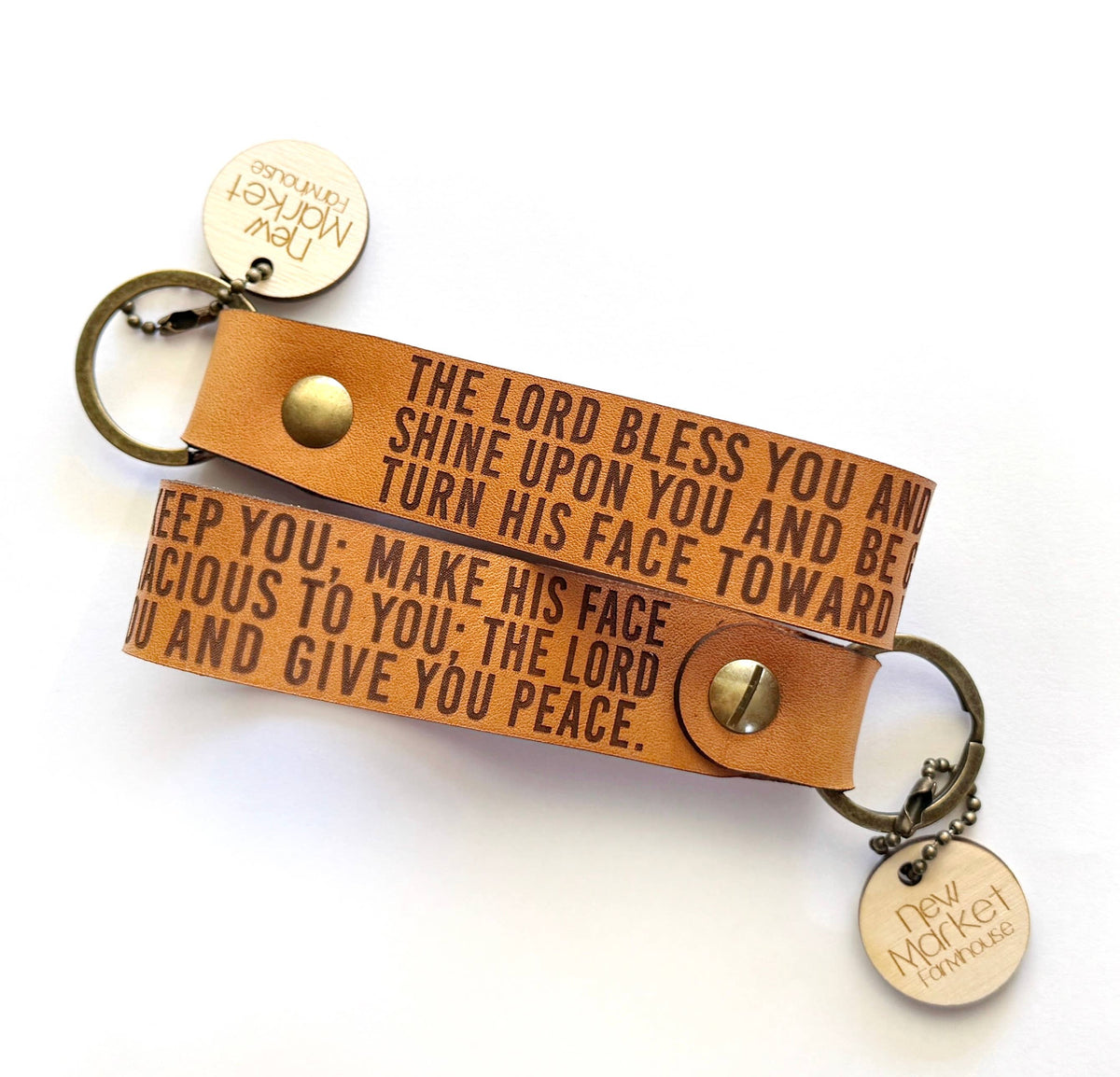 The Lord Bless You & Keep You - Real Leather Keychain