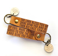 The Lord Bless You & Keep You - Real Leather Keychain