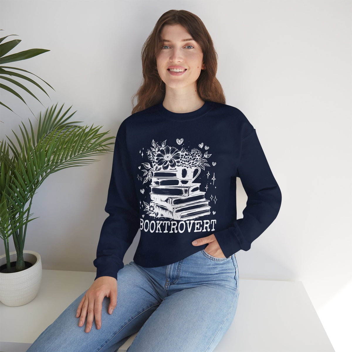 Booktrovert – Gildan Heavy Blend | Trendy Women’s Soft Sweatshirt. Direct to Garment. Printed & Shipped in the USA. Unisex Sizes.