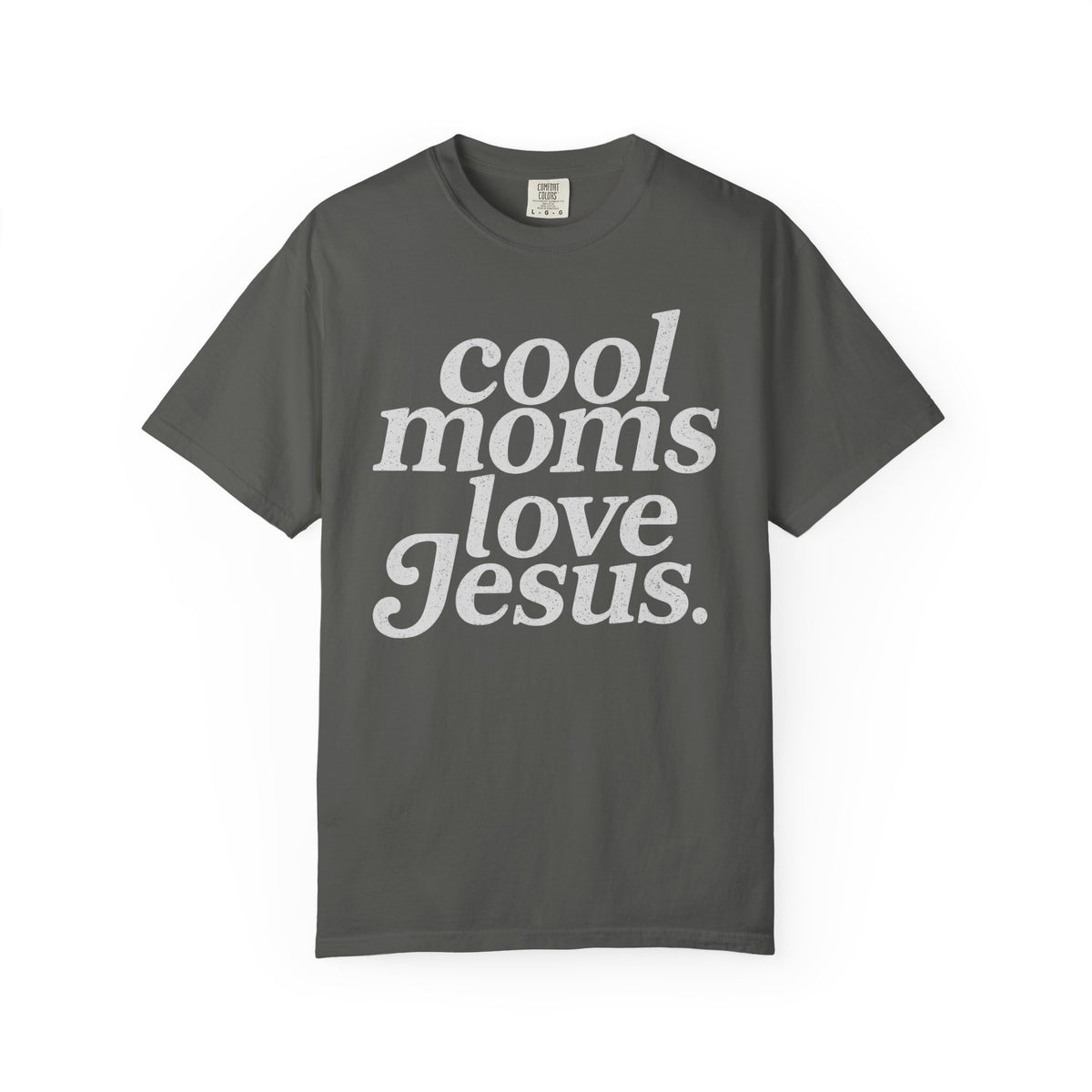 Cool Moms Love Jesus, Vintage - Comfort Colors | Trendy Women's T-Shirt. Direct to Garment. Printed & Shipped in the USA. Unisex Sizes.