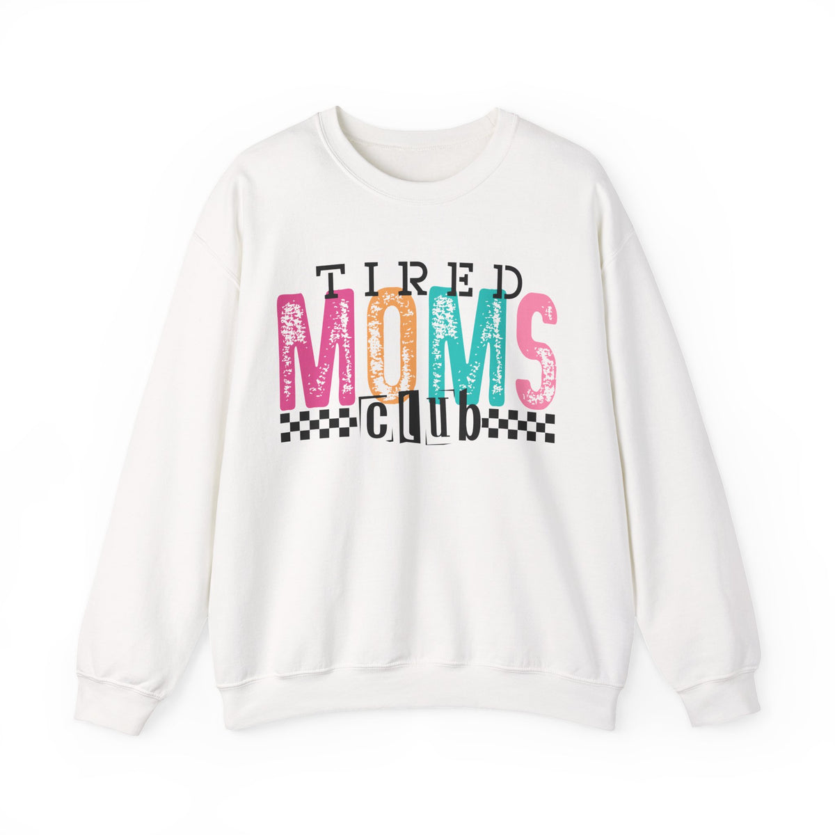 Tired Moms Club Pastel – Gildan Heavy Blend | Trendy Women’s Soft Sweatshirt. Direct to Garment. Printed & Shipped in the USA. Unisex Sizes.