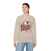 Witch Way to the Party? – Gildan Heavy Blend | Trendy Women’s Soft Sweatshirt. Direct to Garment. Printed & Shipped in the USA. Unisex Sizes.