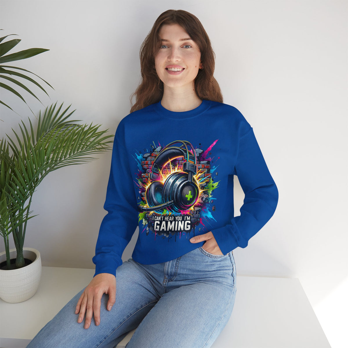 Gaming Headset I Can't Hear You, I'm Gaming – Gildan Heavy Blend | Trendy Women’s and Men's Soft Sweatshirt. Direct to Garment. Printed & Shipped in the USA. Unisex Sizes.