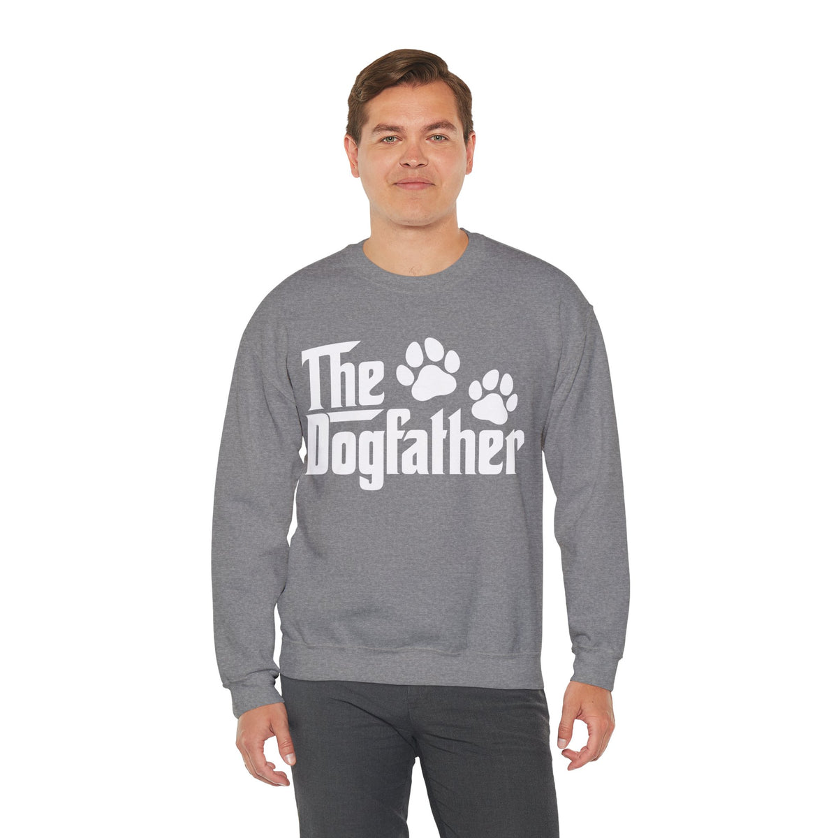 The DogFather – Gildan Heavy Blend | Trendy Men's Soft Sweatshirt. Direct to Garment. Printed & Shipped in the USA. Unisex Sizes.