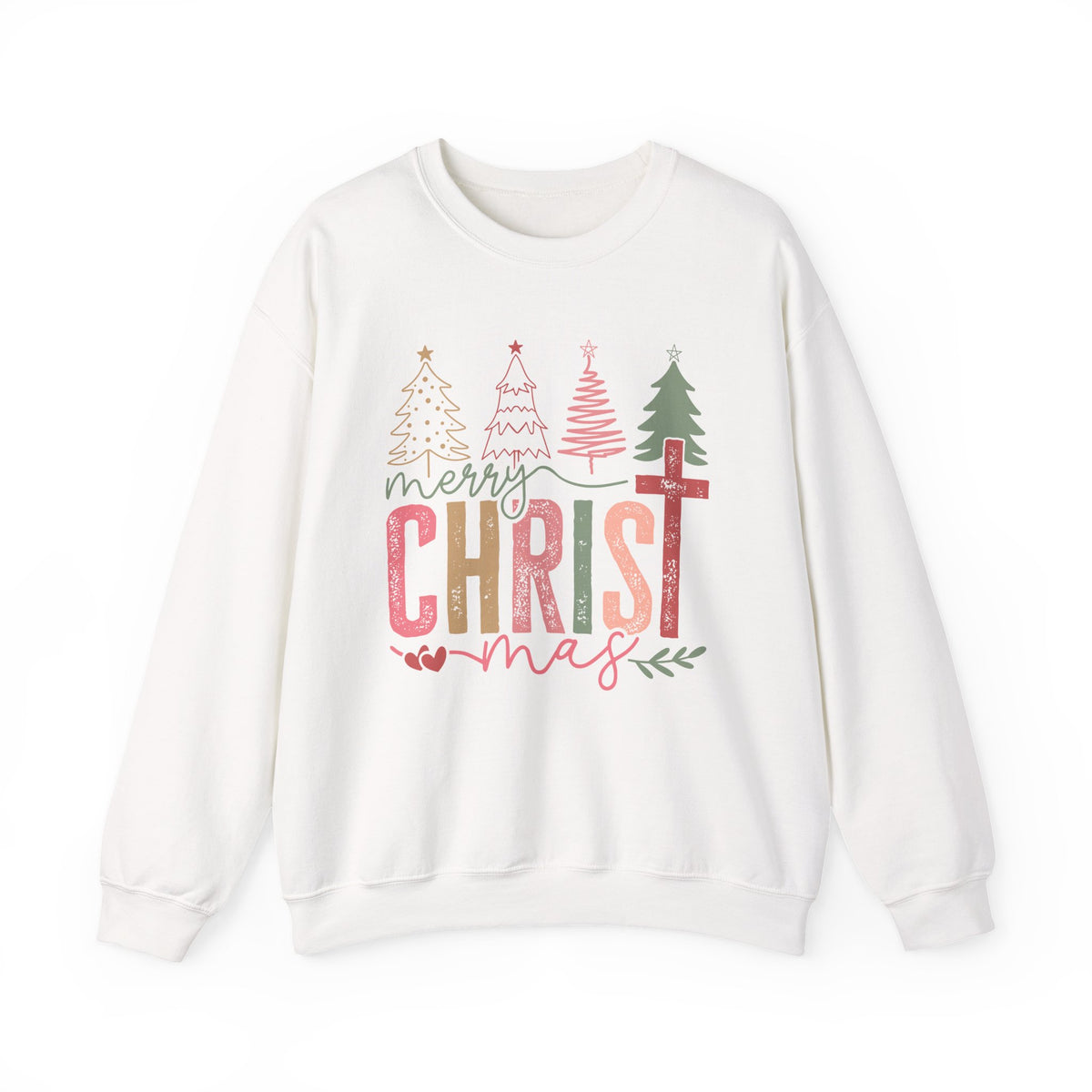 Merry ChrisTmas Christian Faith Graphic – Gildan Heavy Blend | Trendy Women’s Soft Sweatshirt. Direct to Garment. Printed & Shipped in the USA. Unisex Sizes.