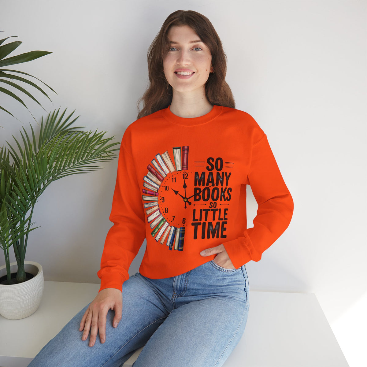 So Many Books So Little Time – Gildan Heavy Blend | Trendy Men's and Women’s Soft Sweatshirt. Direct to Garment. Printed & Shipped in the USA. Unisex Sizes.