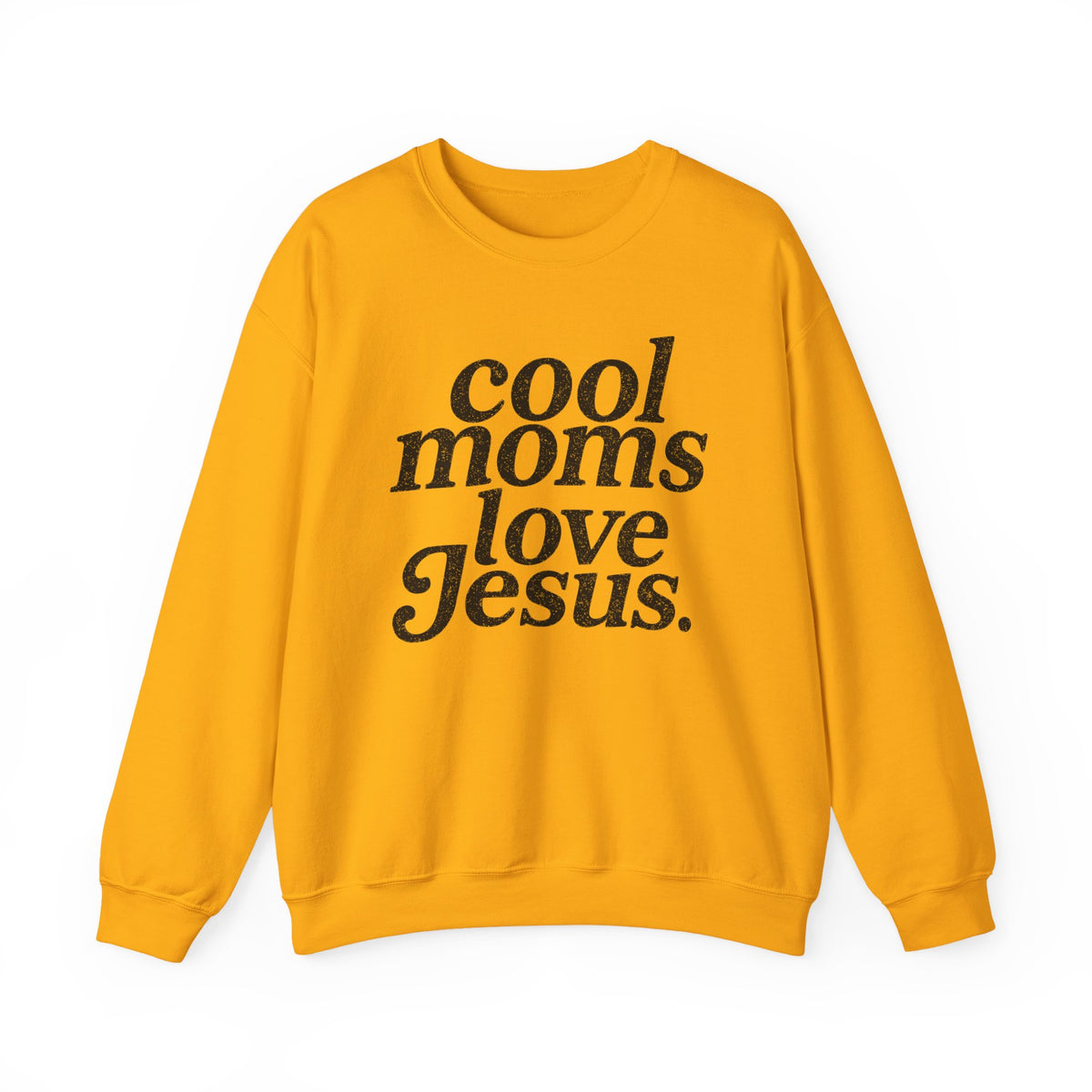 Cool Moms Love Jesus – Gildan Heavy Blend | Trendy Women’s Soft Sweatshirt. Direct to Garment. Printed & Shipped in the USA. Unisex Sizes.