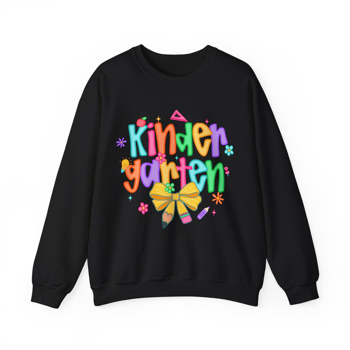 Coquette Kindergarten Pencil Bow – Gildan Heavy Blend | Trendy Women’s Soft Sweatshirt. Direct to Garment. Printed & Shipped in the USA. Unisex Sizes.