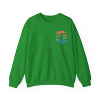 Sun Salt Sand, Beach Sunset - Front & Back Print – Gildan Heavy Blend | Trendy Women’s and Men's Soft Sweatshirt. Direct to Garment. Printed & Shipped in the USA. Unisex Sizes.