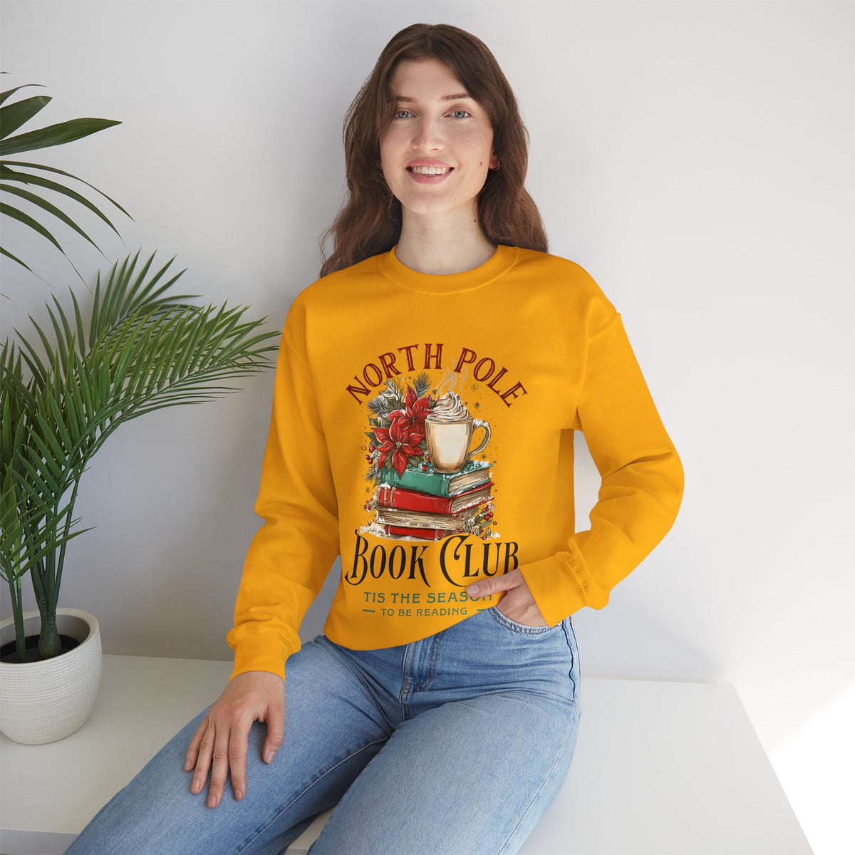 North Pole Book Club – Gildan Heavy Blend | Trendy Women’s Soft Sweatshirt. Direct to Garment. Printed & Shipped in the USA. Unisex Sizes.