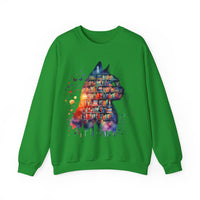 Cat Silhouette for Book Lovers – Gildan Heavy Blend | Trendy Women’s Soft Sweatshirt. Direct to Garment. Printed & Shipped in the USA. Unisex Sizes.