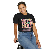 Motherhood - Comfort Colors | Trendy Women's T-Shirt. Direct to Garment. Printed & Shipped in the USA. Unisex Sizes.