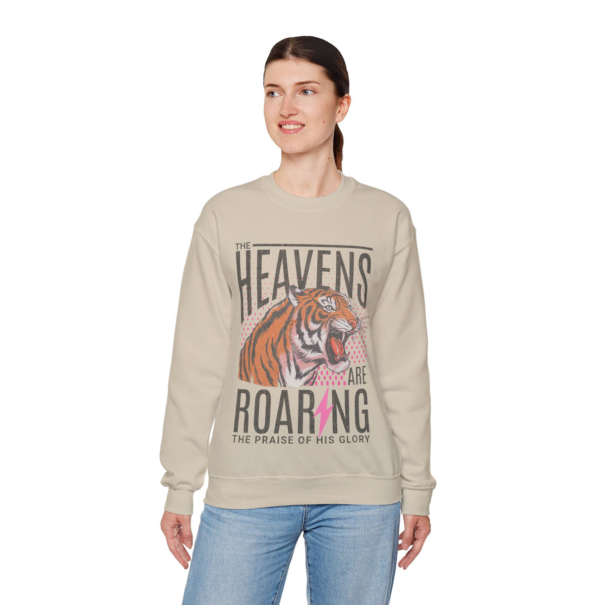 The Heavens Are Roaring, Vintage – Gildan Heavy Blend | Trendy Women’s Soft Sweatshirt. Direct to Garment. Printed & Shipped in the USA. Unisex Sizes.