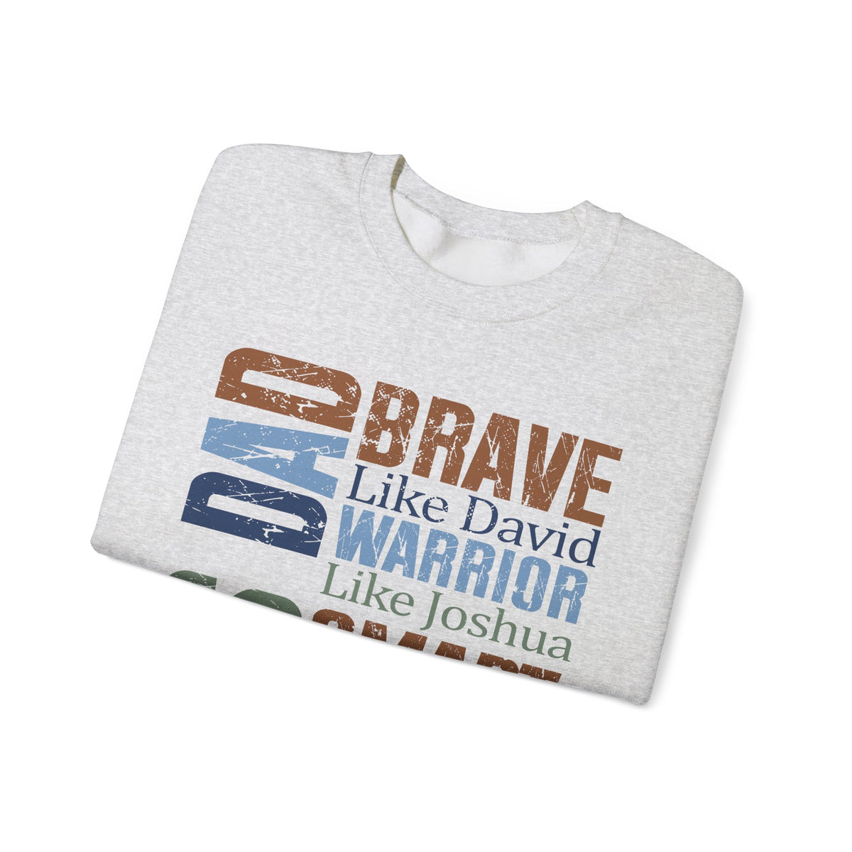 He is Dad: Brave, Warrior, Smart, Wise, Christian Father - Bible Faith – Gildan Heavy Blend | Trendy Men's Soft Sweatshirt. Direct to Garment. Printed & Shipped in the USA. Unisex Sizes.