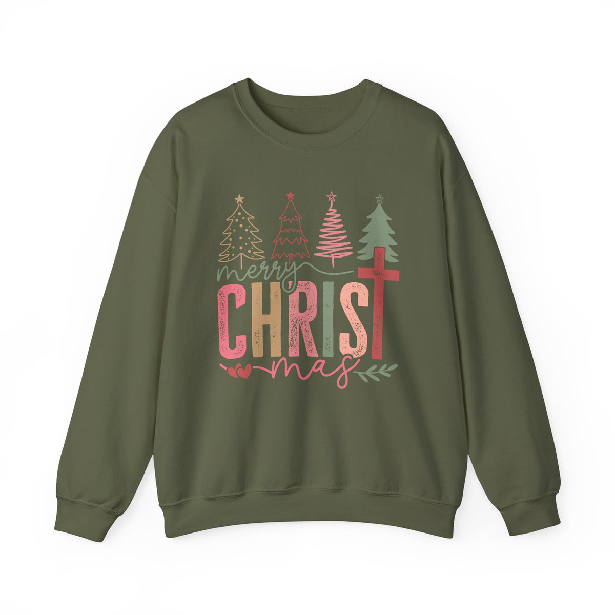 Merry ChrisTmas Christian Faith Graphic – Gildan Heavy Blend | Trendy Women’s Soft Sweatshirt. Direct to Garment. Printed & Shipped in the USA. Unisex Sizes.