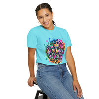 Birthday Girl, Neon Leopard - Comfort Colors | Trendy Women's T-Shirt. Direct to Garment. Printed & Shipped in the USA. Unisex Sizes.
