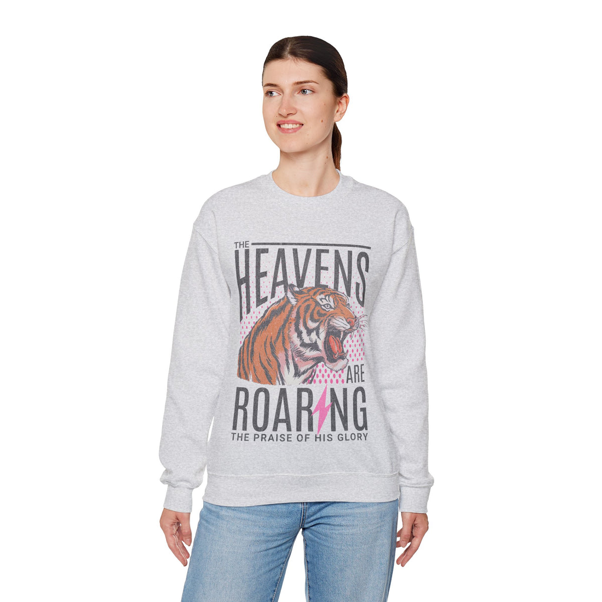 The Heavens Are Roaring, Vintage – Gildan Heavy Blend | Trendy Women’s Soft Sweatshirt. Direct to Garment. Printed & Shipped in the USA. Unisex Sizes.