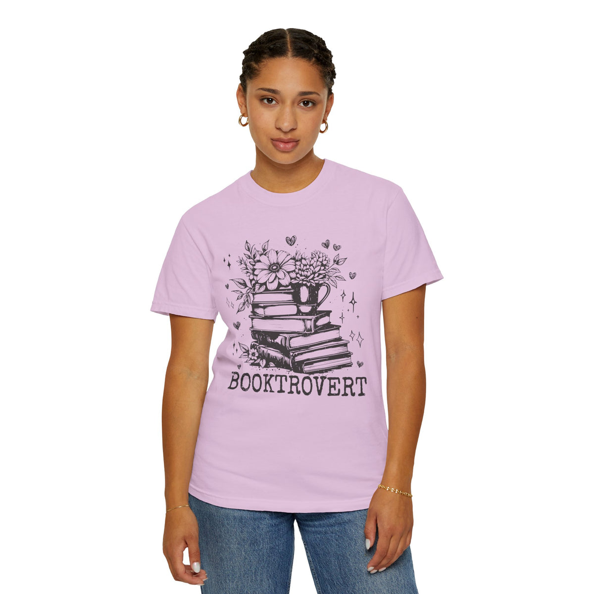 Booktrovert - Comfort Colors | Trendy Women's T-Shirt. Direct to Garment. Printed & Shipped in the USA. Unisex Sizes.