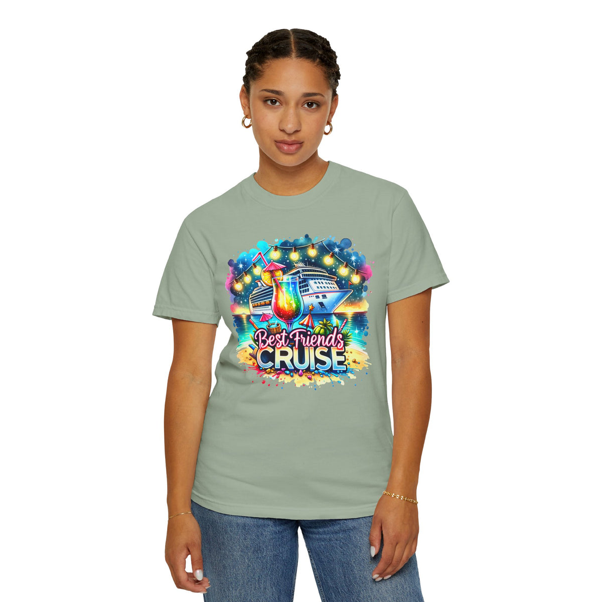 Best Friends Cruise - Comfort Colors | Trendy Women's T-Shirt. Direct to Garment. Printed & Shipped in the USA. Unisex Sizes.